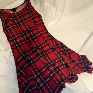 ‘See you monday’ plaid skater dress